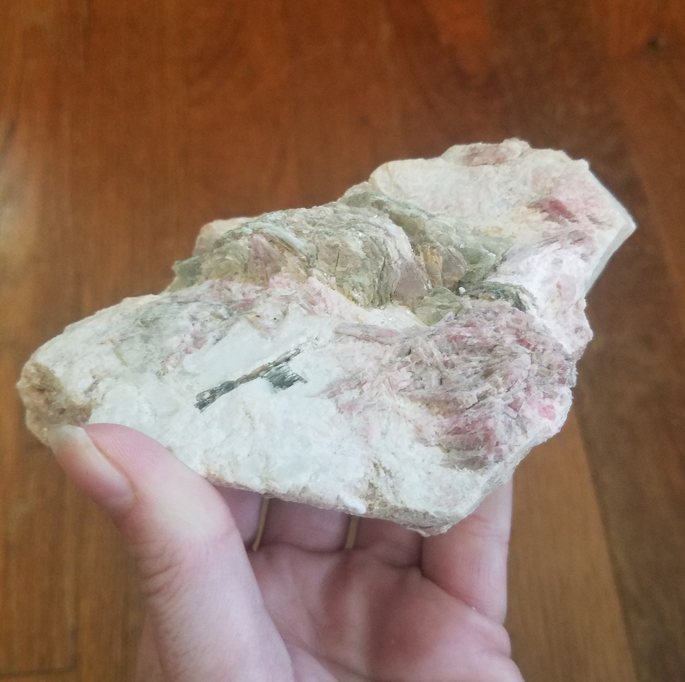 Pink Tourmaline Mica Feldspar Display Specimen Mitchell County Nc 1lb 2oz.